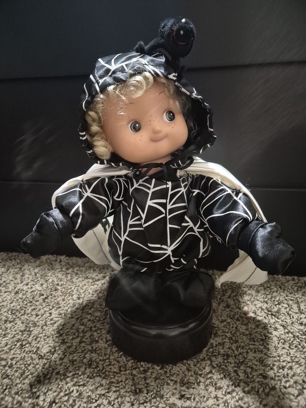 Vintage Padma Animated Happy Halloween Kid Spider Doll